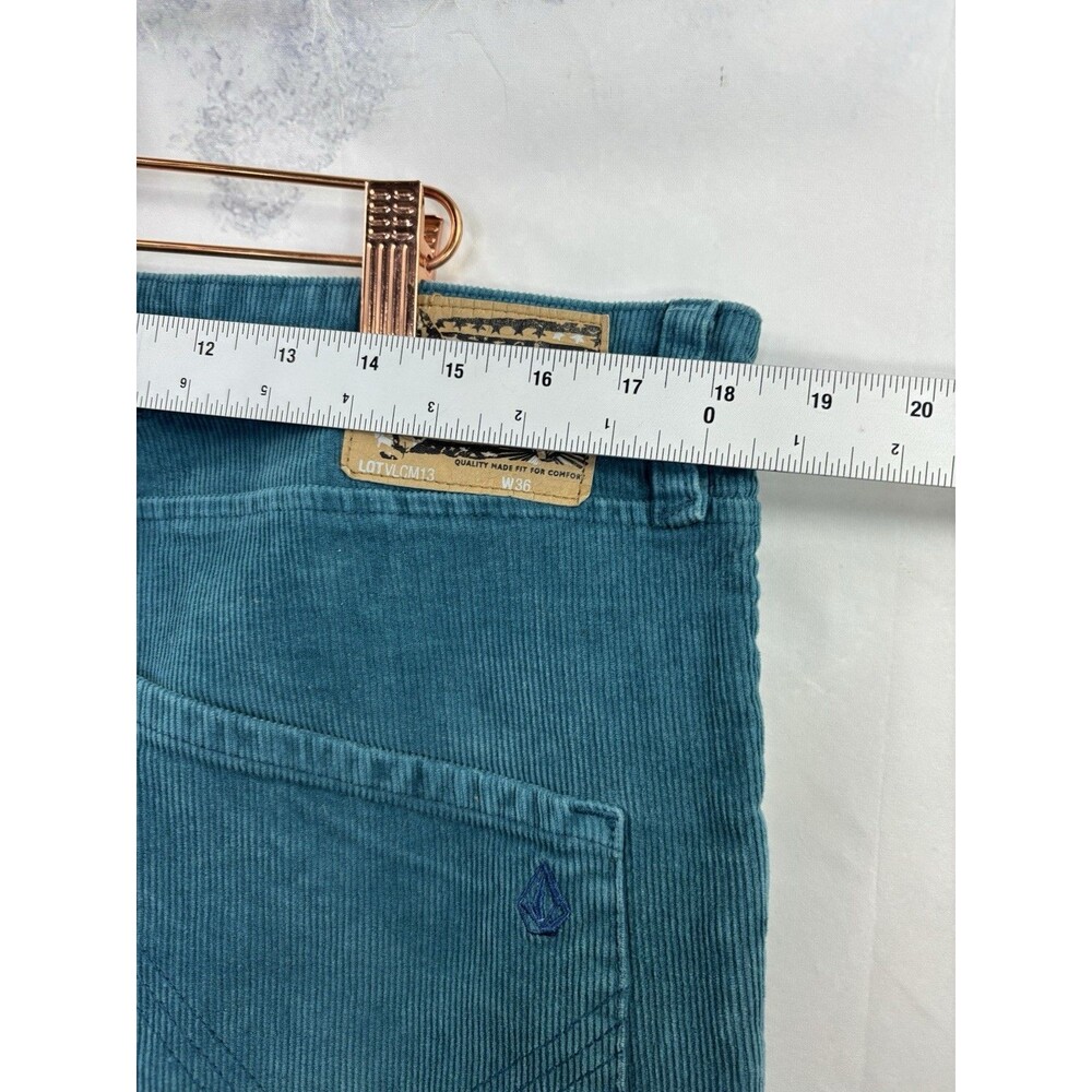 Vintage y2k VOLCOM Teal Corduroy Modern Straight Pant Mens 36 Mallcore 00s Retro - Picture 7 of 15
